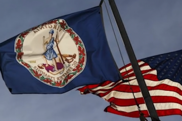 VA flag waving with USA flag assault weapons ban