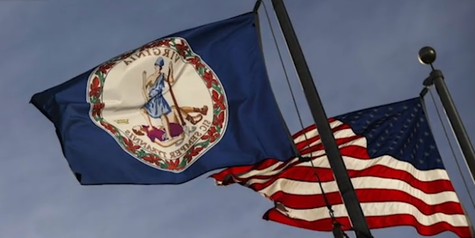 VA flag waving with USA flag assault weapons ban
