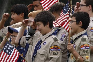 Boy Scouts of America with flags