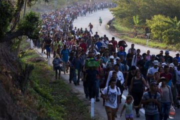 Illegal immigrants walking